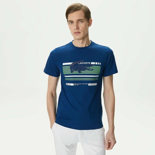 мужская спортивные футболка lacoste, синяя
