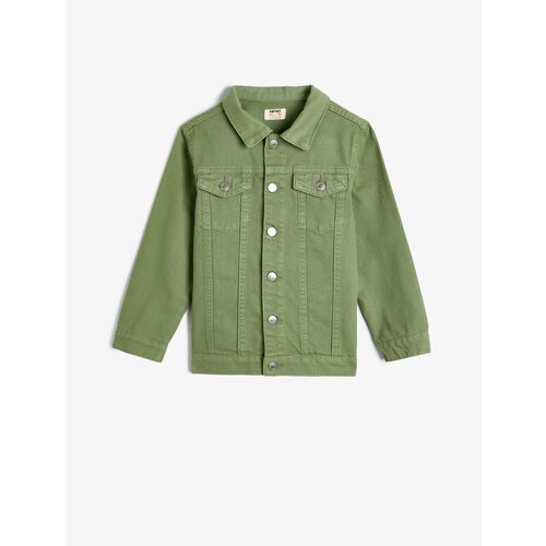 джинсовые куртка koton для мальчика, зеленая