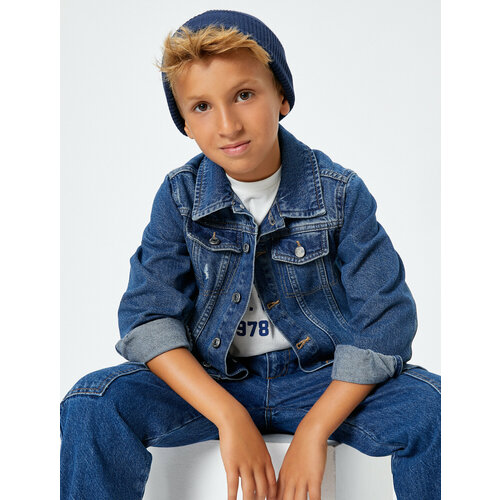 джинсовые куртка koton для мальчика, синяя