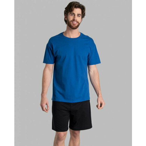 мужская футболка с коротким рукавом fruit of the loom, голубая