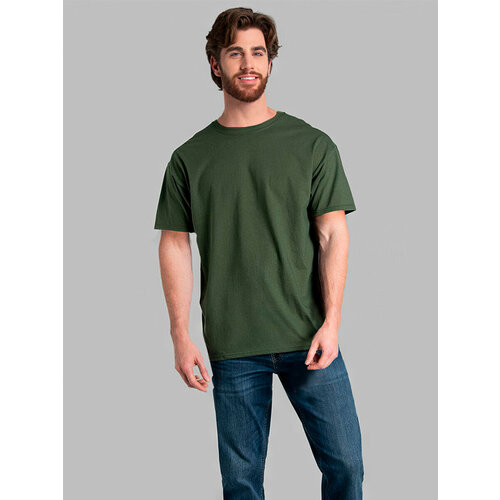 мужская футболка с коротким рукавом fruit of the loom, зеленая