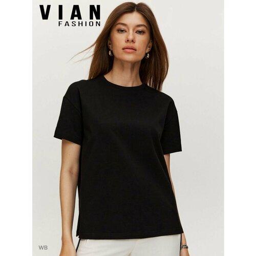 женская футболка vianfashion, черная