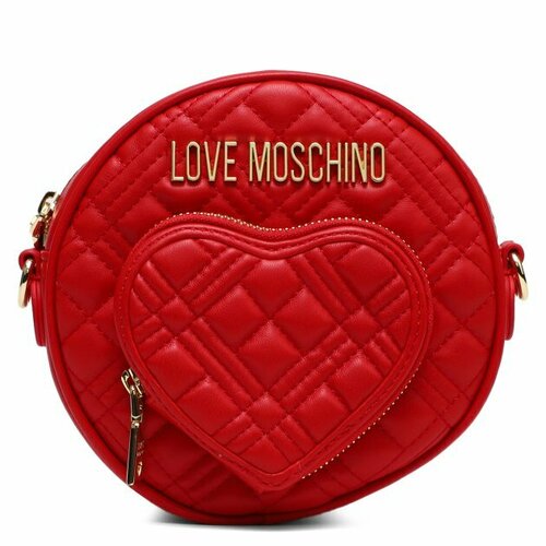 женская сумка через плечо love moschino, красная