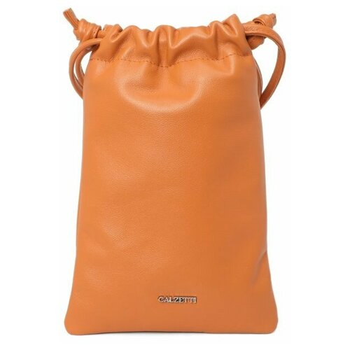 женская сумка через плечо calzetti, оранжевая