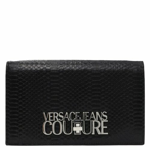 женская кожаные сумка versace, черная