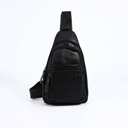 мужская кожаные сумка noname, черная