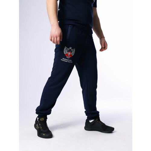 мужские повседневные брюки федерация бокса россии, синие