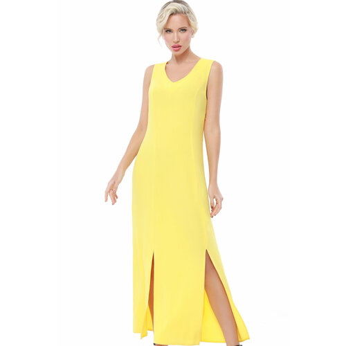 женское платье с v-образным вырезом dstrend, желтое
