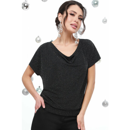 женская блузка с коротким рукавом dstrend, черная