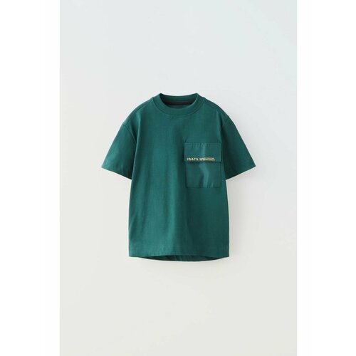футболка с коротким рукавом zara для мальчика, зеленая