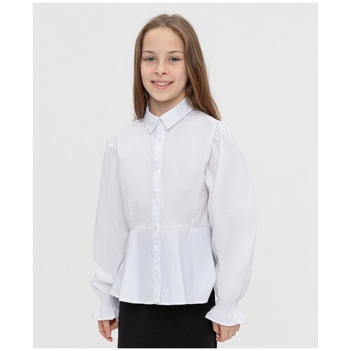 блузка button blue для девочки, белая