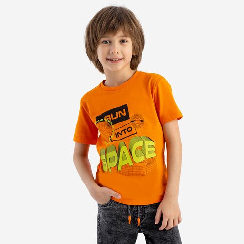 футболка kapika для мальчика, оранжевая