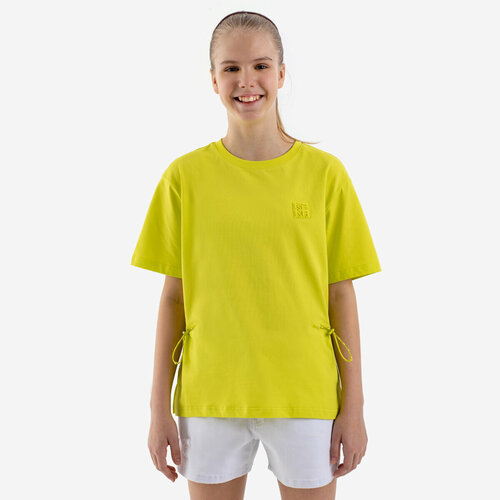 футболка kapika для девочки, зеленая