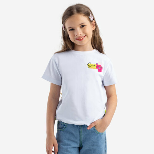 футболка с принтом kapika для девочки, белая