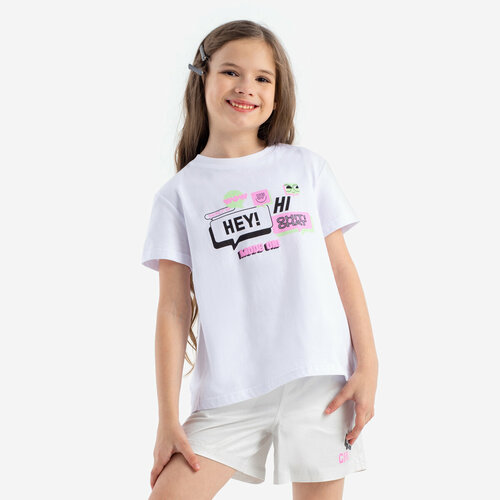 футболка удлиненные kapika для девочки, белая