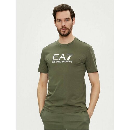 мужская футболка ea7, зеленая
