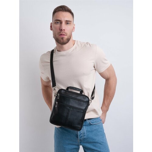 мужская сумка через плечо franchesco mariscotti, черная