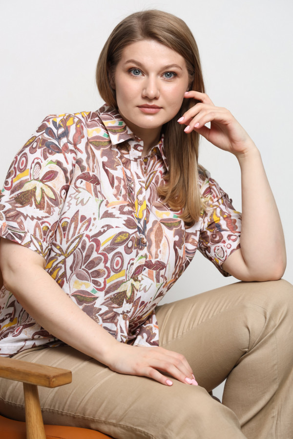женская рубашка с коротким рукавом sommer mann, разноцветная