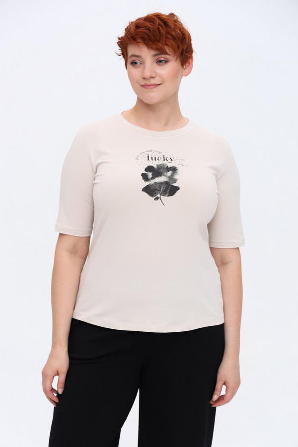 женская футболка lecomte, бежевая