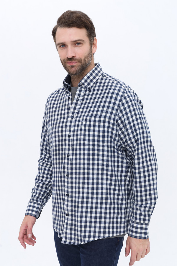 мужская рубашка с длинным рукавом casa moda, синяя