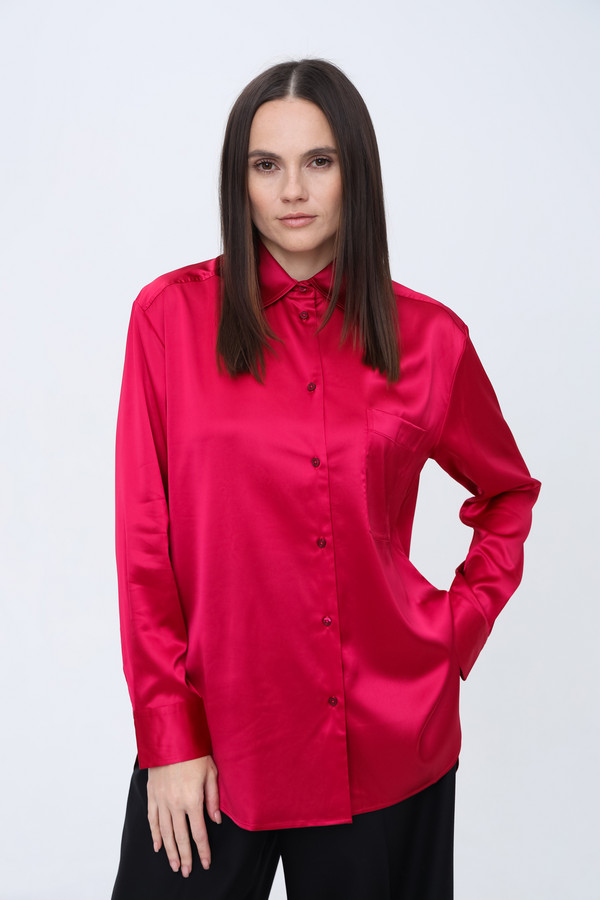 женская рубашка с длинным рукавом hugo, розовая