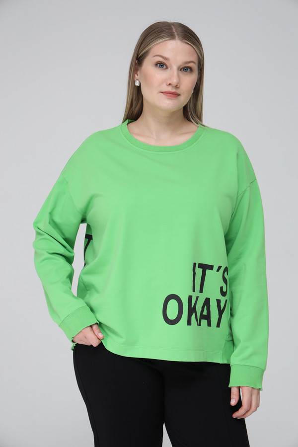 женский пуловер frapp, зеленый