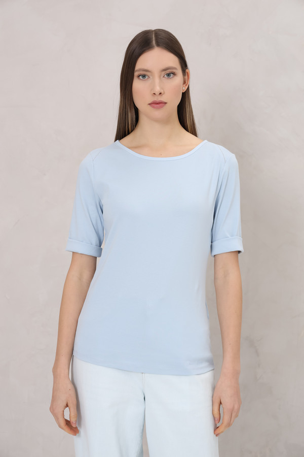 женская футболка marc cain, голубая