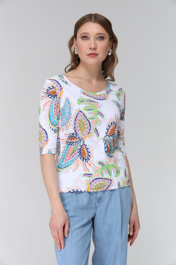 женская футболка marc cain, разноцветная
