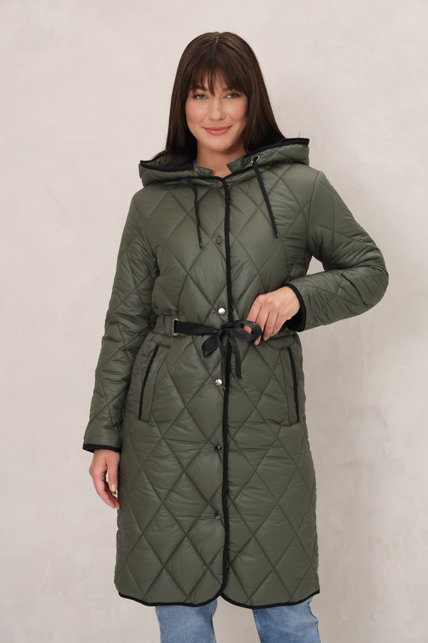 женское пальто electra style, зеленое