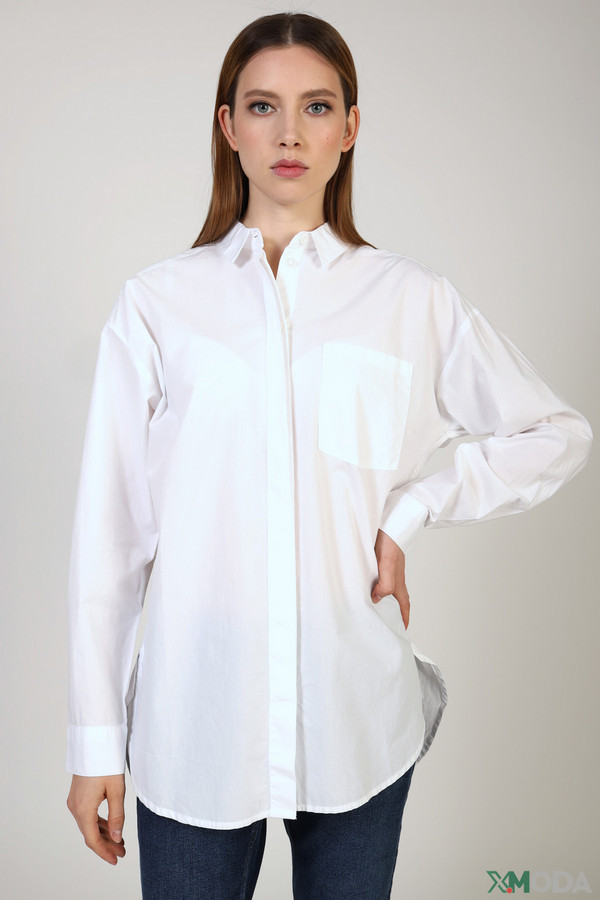 женская рубашка с длинным рукавом q/s designed by, белая