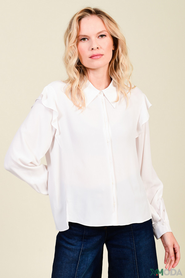 женская рубашка с длинным рукавом luisa cerano, белая