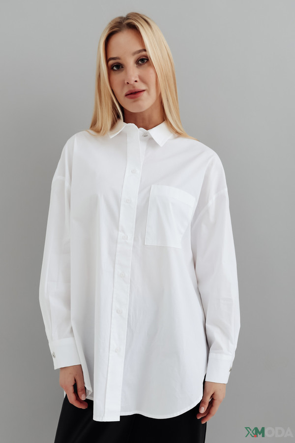 женская рубашка с длинным рукавом oui, белая