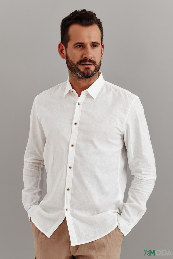 мужская рубашка с длинным рукавом tom tailor, белая