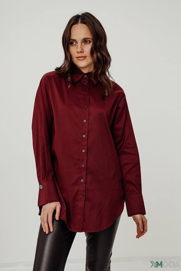 женская рубашка с длинным рукавом gerry weber, бордовая