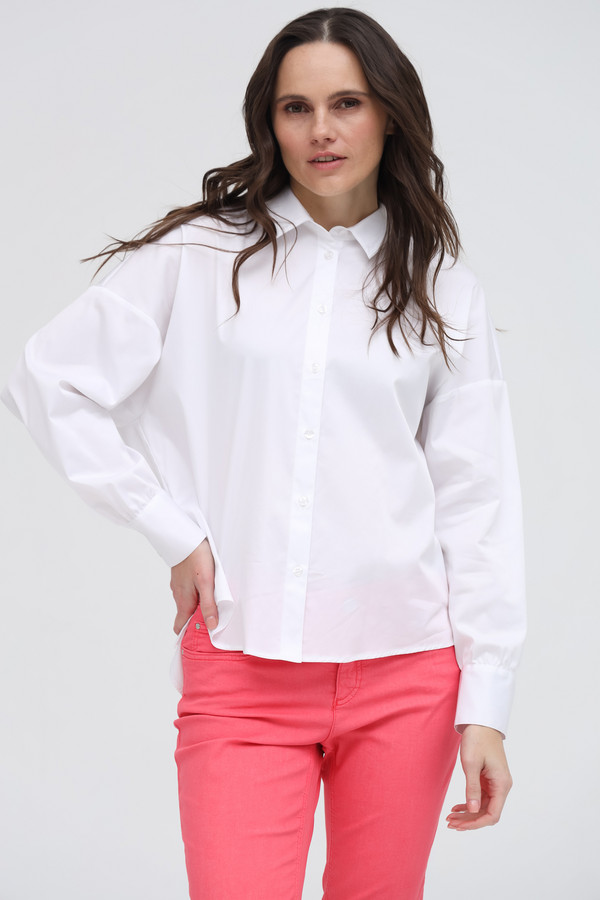 женская рубашка с длинным рукавом lecomte, белая
