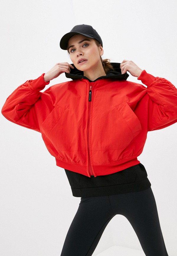 женская куртка adidas by stella mccartney, красная