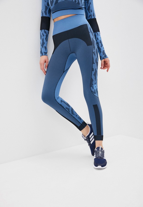 женские спортивные леггинсы adidas by stella mccartney, синие