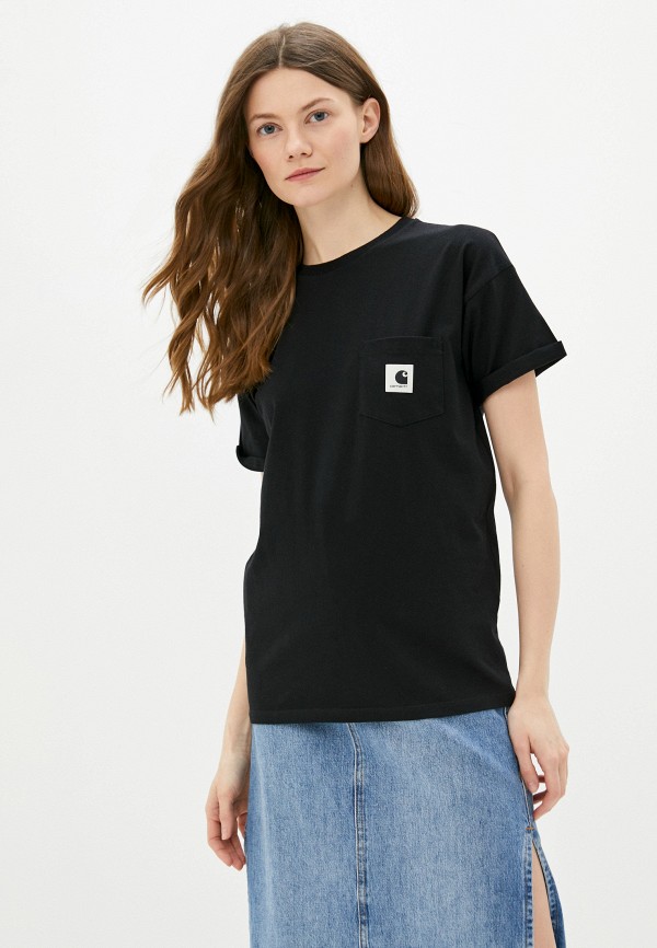 женская футболка carhartt wip, черная