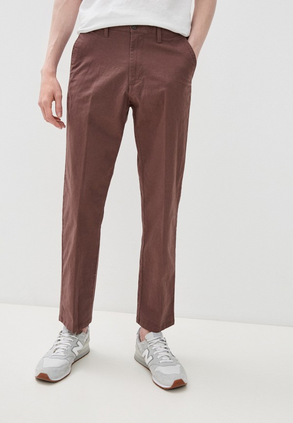 мужские брюки чинос marks & spencer, коричневые