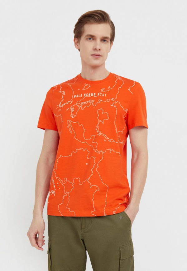 мужская футболка finn flare, оранжевая