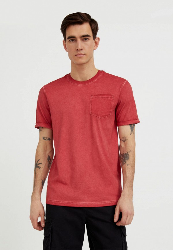 мужская футболка finn flare, бордовая