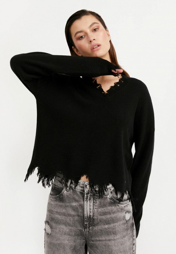 женский пуловер finn flare, черный