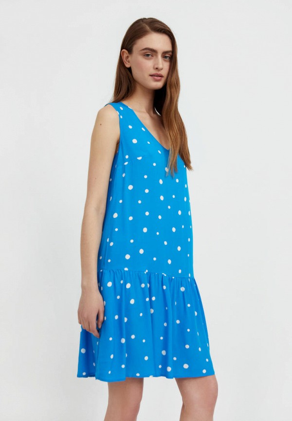 женское повседневные платье finn flare, голубое