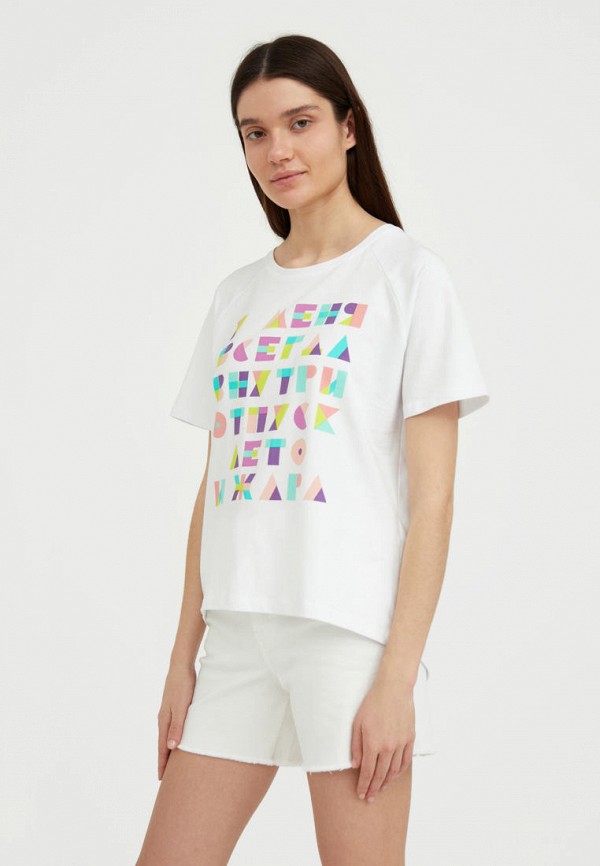 женская футболка finn flare, белая