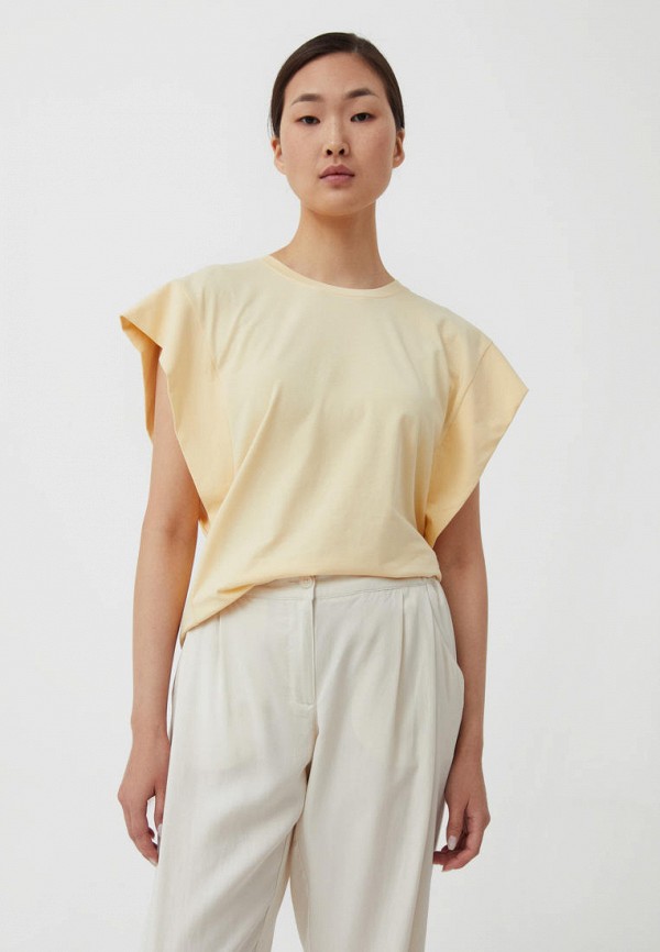 женская футболка finn flare, желтая