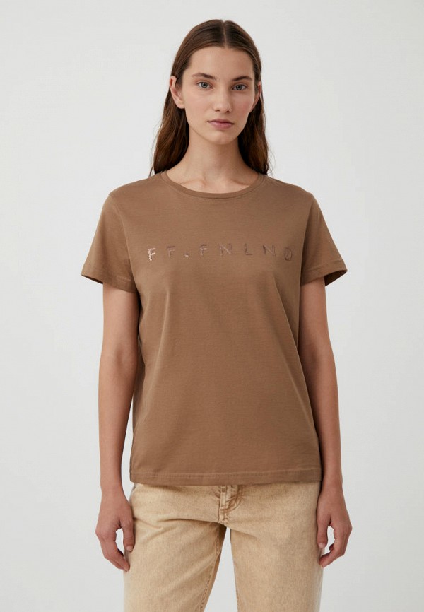 женская футболка finn flare, бежевая