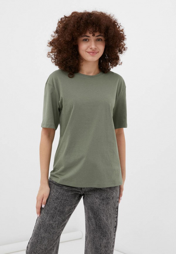 женская футболка finn flare, зеленая