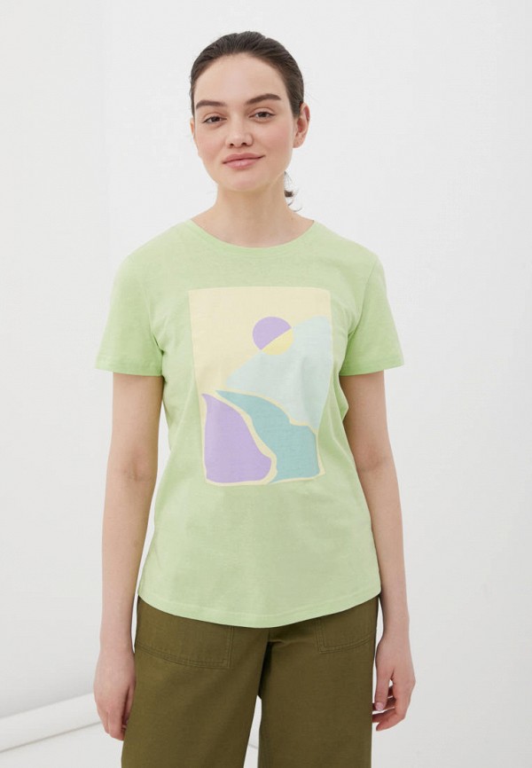 женская футболка finn flare, зеленая