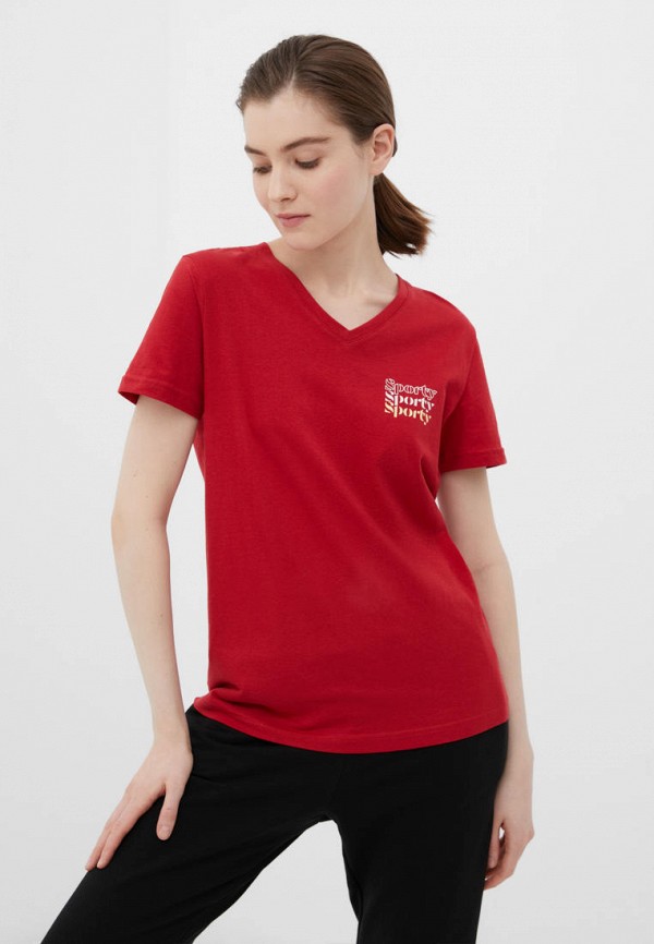 женская футболка finn flare, красная