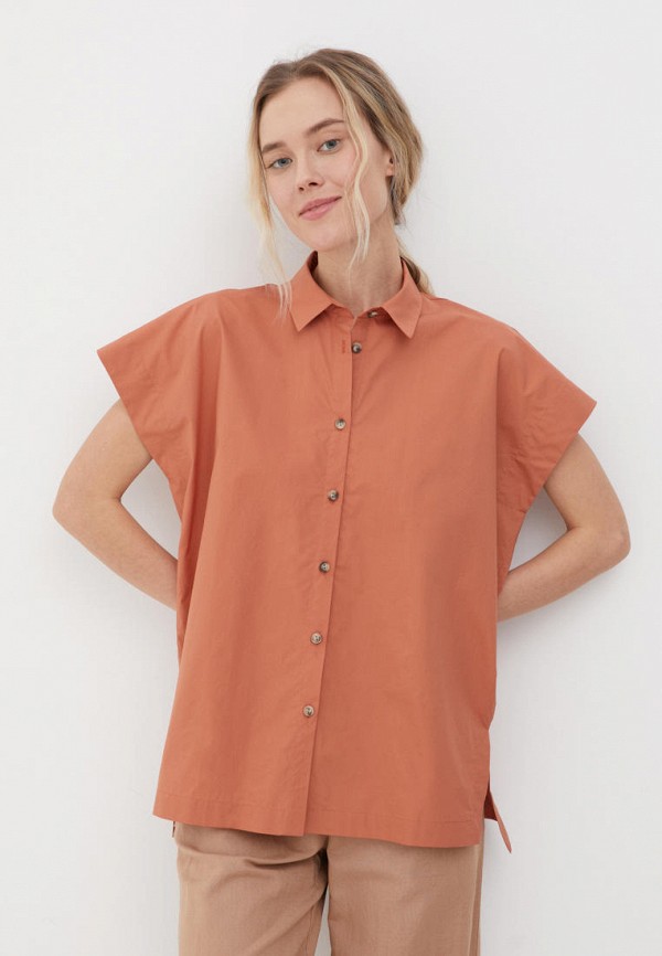 женская блузка finn flare, оранжевая